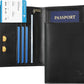 Ringsun Leather Passport Cover for Men Women, RFID Passport Wallet Case Travel Passport Holder for Family