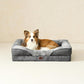 EHEYCIGA Memory Foam Dog Bed for Large Sized, Orthopedic Dog Sofa with Sides and Waterproof Liner, Washable Bolster Pet Couch with Removable Cover, 41x27x7.5 Inch, Grey