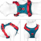 PHOEPET No Pull Dog Harness, Unique Colors Reflective Adjustable Dog Vest, with Soft Training Handle Metal Clips for Small Medium Large Dogs (Teal Base & Red Straps,M)