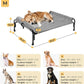 Veehoo Medium Elevated Dog Bed, Outdoor Raised Dog Cot Hammock Bed with One-Sided Removable Headrest Bolster, Cooling Breathable Washable Teslin Mesh, Off Ground, Anti-Slip, M, CWC2204BCP