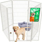 FXW Homeplus Unleashed Indoor Dog Playpen - Stress-Free and Safe Play, Heavy Duty 45 Inch 6 Wire Panels Dog Pen for Large Dogs, White│Patented