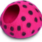 Woolygon Premium Felt Cat Cave Bed - Polka Dot Series - Wool Kitty Beds Handcrafted Kitten Caves Bed for Indoor Cats - Eco-Friendly Merino Wool, Foldable Cat Hideaway Cat Houses (Pink/Black Dots)