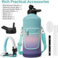Insulated Water Bottle | Thickened Stainless Steel for Gym and Hiking with Straw, Carrier Bag, Handle Strap | BPA-Free 87 oz