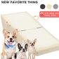 Dog Stairs for Small Dogs and Cats – 2-in-1 Dog Ramp for Bed and Couch, 16.5'' Foldable Wooden Pet Steps, Sturdy Multi-Use Split Ottoman Design, Beige