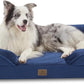 Bedfolks Orthopedic Dog Bed, Big Waterproof Dog Sofa Bed for Large Dogs, Egg Foam Pet Couch Bed with Removable Washable Cover and Nonslip Bottom, Navy Blue