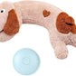 Puppy Heartbeat Toy, Dog Heartbeat Toy for Separation Anxiety Relief, Puppy Toy with Heartbeat Stuffed Animal Anxiety Calming Behavioral Aid Plush Toy for Dogs Cats Pets (Brown +)