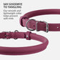 CollarDirect Rolled Leather Dog Collar, Soft Padded Round Puppy Collar, Handmade Genuine Leather Collar Dog Small Large Cat Collars 13 Colors (15-19 Inch, Pink Smooth)