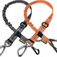 AUBELL Dog Seat Belt for Car,2 Pack Set 3-in-1 Adjustable Reflective Bungee Heavy Duty Dog Car Harness Tether with Clip Hook Latch & Buckle,Swivel Zinc Alloy Carabiner,Black+Orange
