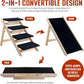 Wood Dog Stairs/Pet Steps, 2-in-1 Foldable Wooden Pet Ramp with Non-Slip Pet Stairs for Small to Medium for Bed,Sofa, Couch, Car, Indoor Pet Dog Cat 4 Steps Stairs Ladder Up to 110 Pounds