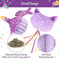 BINGPET Cat Birthday Catnip Toys for Indoor Cats,Cat Birthday Hat,Bandana and Cat Birthday Cake Interactive Plush Kitten Chew Toys,Cute Fish,Balloon Toys with Crinkle Paper and Catnip Inside(Purple)