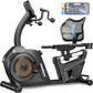 pooboo Recumbent Exercise Bike, Stationary Bikes for Home with Arm Exerciser, Magnetic Recumbent Bike with Ergonomic Backrest & Comfortable Seat, Smart APP, Pulse Sensor, 400LBS Weight Capacity