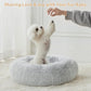 WNPETHOME Calming Dog Bed Cat Bed Donut, Faux Fur Pet Bed Self-Warming Donut Cuddler, Comfortable Round Plush Dog Beds (30 x 30 x 10 Inch, Light Grey)