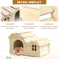 Hamster Toys 5-Piece Set,Hamster House, Swing, Climbing Ladder, Seesaw & Exercise Wheel,Pet DIY Sport Exercise Toys Set, Small Animal Habitat Accessories,Gerbils, Mice(Natural Wood A)