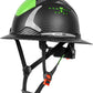 GREEN DEVIL Matrix Full Brim Hard Hat with Headlight Vented Construction Safety Helmet OSHA Approved Cascos De Construccion Work Hardhat for Men&Women