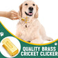 2 Pieces Brass Pet Training Clicker Signaling Cricket Clicker Metal Dog Clicker for Puppy Cats Trainer Pet Owners (Gold)