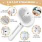 Cat Steam Brush, 3 In 1 Steamy Cat Brush with Release Button and Tank, Anti-Static Pet Spray Hair Removal Comb, Rechargeable Dog Steam Comb for Furry Pet