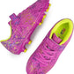 brooman Kids Firm Ground Soccer Cleats Girls Football Cleats with Shin Guards and Soccer Socks