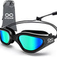 Swim Goggles, Polarized Adult Swimming Goggles Bungee Strap No Hair Pulling Anti-fog Pool Goggles for Men Women