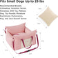 Lesure Small Dog Car Seat for Small Dogs -Soft Dog Booster Seat for Car with Storage Pocket and Clip-On Safety Leash and Thickened Memory Foam Filling, Pet Travel Carrier Bed Strawberry Cream