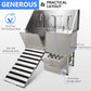 50" Dog Washing Station, Professional Stainless Steel Pet Dog Bathing Station with Ramp, Faucet, Storage Drawer, Floor Grate Dog Bathtub for Large, Medium, Small Pets (Left Ramp)