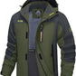 MAGCOMSEN Men's Hooded Windproof Water Resistant Rain Jacket Windbreaker 5 Pockets for Hiking,Fishing,Travel