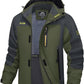 MAGCOMSEN Men's Hooded Windproof Water Resistant Rain Jacket Windbreaker 5 Pockets for Hiking,Fishing,Travel