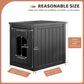 Outdoor & Indoor Dog House for Weatherproof and Stylish Furniture, Insulated Dog House Outdoor, Multi - Use for Small and Medium Dogs (Black, 22.8" L × 17.7" W × 21.7" H)