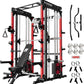 RitFit M1 & M1 Pro Smith Machine with Cable Crossover System, Multi-Function Squat Rack Power Cage for Home Gym, Power Rack and Packages