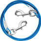 10FT Heavy Duty Dog Tie Out Cable for Large Dogs up to 125lbs, Durable Runner Tether Line (Blue)