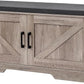 2-Tier Storage Bench, Shoe Bench with Padded Seat Cushion, Entryway Bench with 2 Barn Doors, Adjustable Shelf, 13.8" D x 39.4" W x 17.7" H, for Entryway, Living Room, Bedroom, Greige