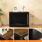 DWANTON Dog Crate Furniture with Cushion, Wooden Kennel Table with Double Doors, Indoor Dog House, Large Size, 38.5" L, Black+Warm Brown