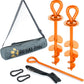ROYAL-PAW Dog Tie Out Stake - for Large Dogs up to 210 lbs - Heavy Duty Dog Stake for Yard, Beach & Camping Outside - Best in Ground Anchor for a Dog Cable, Leash, Lead Tether (1, Orange)