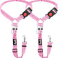 SlowTon Dog Seat Belt for Car, 2 Pack Dog Car Harness Seatbelt Adjustable with Elastic Bungee Buffer, 2 in 1 Pet Car Leash Headrest Restraint Dog Reflective Safety Tether (Pink, Headrest+Clip)
