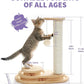 Made4Pets Cat Scratching Post Cat Scratcher Kitten Toys for Indoor Cats Wooden Ball Track Two-Layer Modern Sisal 17.7" Tall Scratch Post Interactive Toy with Dangling Ball