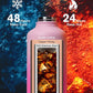 Half Gallon Water Bottle,64oz Insulated Water Bottle Stainless Steel Vacuum,Cold for 48 Hrs,BPA-Free & Leakproof -with Paracord Handle,Strap,Straw Spout Lids,Big Flask Jug for Gym Sports,Pink