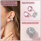 PAXA Stylish Open Ear Clip On Earbuds with Removable Diamond Earring, Clip On Headphones with LCD Touch Screen, Fashionables Open Ear Headphones for Women, Diamond Earring Rose Gold Earbuds