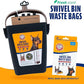 Arm & Hammer Dog Pooper Scooper Swivel Bin & Rake, Poop Scoop for Dogs, Black (2 Heavy Duty Scented Waste Bags Included)