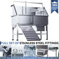 Professional 46" Dog Washing Station, Stainless Steel Dog Bathing Station, Height Adjustable Dog Wash Station, Storage Drawer, Upgrade Parts, Home, Commercial (Left Ramp)