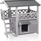 GUTINNEEN Cat House Outdoor Weatheproof Feral Cat Shelter Wooden Cat Condos for Winter Large Balcony（AIR09）