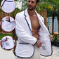 Luxurious Men's Bathrobe, Organic Cotton Terry Towelling Blazer, Leisure Cotton Bath Robe for Pool and beach