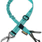 AUBELL Dog Seat Belt for Car,Updated 3-in-1 Adjustable Reflective Bungee Heavy Duty Dog Car Harness Tether with Clip Hook Latch & Buckle,Swivel Zinc Alloy Carabiner,Teal