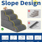 Dog Step for Bed, Dog Stair 4-Step 35D Pet Stair 19.7" H for High Bed or Sofa Non-Slip Balanced Pet Step Indoor, Grey
