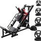 RitFit Adjustable Leg Press and Hack Squat Machine with Weight Plate Set, Professional Home Gym Equipment with Linear Bearings, Specialized for Complete Lower Body Workouts and Weight Storage Posts