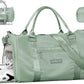 FIORETTO Womens Gym Tote Duffle Bag with Toiletry Bag, Sports Duffel Overnight Hospital Workout Carry on for Girls with Wet Pocket & Shoe Compartment, Ideal for Travel, Swimming, Celadon
