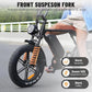 V8 Electric Bike for Adults, 20'' Fat Tire E Bike with Powerful Motor 48V 15Ah Removable Battery, 7-Speed Gears, 2 Seater E-Bike, Ebike Moped Style for Mountains, Snow, Sand, Road