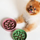 LE TAUCI Ceramic Slow Feeder Dog Bowls Small Breed, 0.6 Cups Dog Food Dish for Fast Eaters, Puzzle Bowl for Small Dogs and Cats,Clover Green
