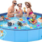 YSJILIDE Foldable Dog Pool, Portable PVC Dog Pet Swimming Pool, Collapsible Plastic Dog Bath for for Large Medium Small Dogs & Kids (XXXXL-97 Blue)