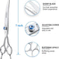 JASON 7" Curved Dog Grooming Scissors, Ergonomic Pets Cats Trimming Shears with Offset Handle and a Jewelled Screw for Right Handed Groomers, Sharp, Comfortable