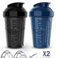 '-2 Pack- 20 oz Protein Shaker Bottles for Protein Mixes - 2x Wire Whisk, Leak Proof Shaker Cups for Protein Shakes and Pre Workout, Protein Shaker Bottle Pack, Protein Mixer Cup (Blue&Black)