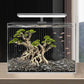 Novelsite Fish Tank Decor- Bonsai Trees with Faux Moss- Aquarium Rocks Aquascaping- Made of Sandstone, Goldfish Betta Fish Tank Decorations Hides Accessories